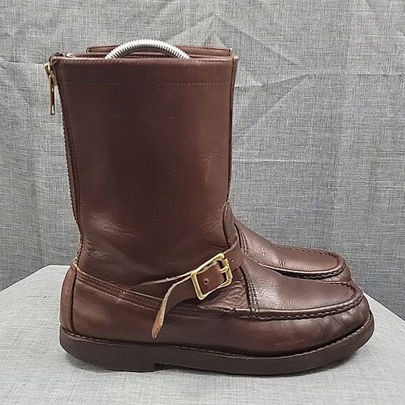 W.C Russell Moccasin Co Zephyr Boots Brown leather zip buckle hunting men's 8.5C - Picture 4 of 14